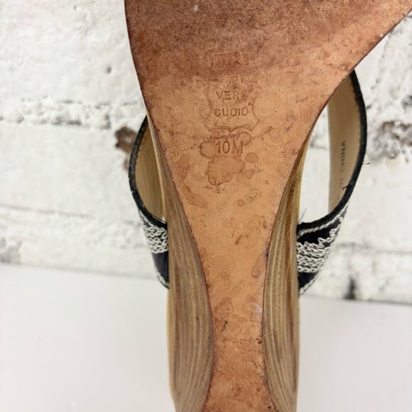 Vintage Y2K Hype Embroidered Wedge Heel Sandals - Picture 7 of 8